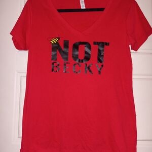 Next Level Apparel Red V-Neck Tee with Graphic
